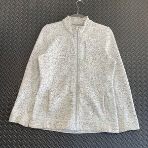 Marc New York Performance Women's L Fleece Lined Knit Jacket Zip Up Sweater Gray